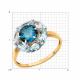 Золотое кольцо Diamant 51-310-02100-5 с топазом и Лондон топазом
