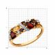 Золотое кольцо Diamant 51-310-02168-3 с фианитом, гранатом и раухтопазом
