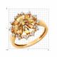 Золотое кольцо Diamant 51-310-02170-2 с фианитом и цитрином