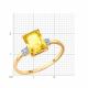 Золотое кольцо Diamant 51-310-02423-3 с фианитом и цитрином