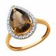 Золотое кольцо Diamant 51-310-02439-3 с фианитом и раухтопазом