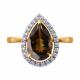 Золотое кольцо Diamant 51-310-02439-3 с фианитом и раухтопазом