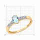 Золотое кольцо Diamant 51-310-02941-2 с топазом и фианитом