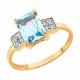 Золотое кольцо Diamant 51-310-02948-2 с топазом и фианитом