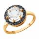 Золотое кольцо Diamant 51-310-02966-1 с фианитом и горным хрусталём