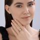 Золотое кольцо Diamant 51-310-02966-1 с фианитом и горным хрусталём