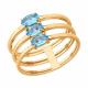 Золотое кольцо Diamant 51-310-02992-1 с топазом