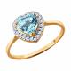 Золотое кольцо Diamant 51-310-03165-1 с топазом и фианитом