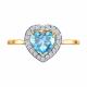 Золотое кольцо Diamant 51-310-03165-1 с топазом и фианитом