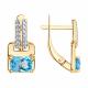 Золотые серьги Diamant 51-320-01285-1 с топазом и фианитом