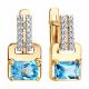 Золотые серьги Diamant 51-320-01285-1 с топазом и фианитом