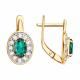 Золотые серьги Diamant 51-320-01961-2 с топазом и изумрудом