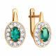 Золотые серьги Diamant 51-320-01961-2 с топазом и изумрудом