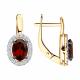Золотые серьги Diamant 51-320-02049-3 с фианитом и гранатом