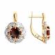 Золотые серьги Diamant 51-320-02100-2 с фианитом и гранатом
