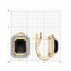 Золотые серьги Diamant 51-320-03032-1 с фианитом и агатом