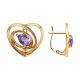 Золотые серьги Diamant 51-320-03039-1 с аметистом