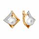 Золотые серьги Diamant 51-320-03124-1 с фианитом и жемчугом
