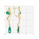 Длинные золотые серьги Diamant с агатом 51-321-00592-3