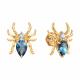 Золотые серьги Diamant 51-322-00439-1 с фианитом и Лондон топазом