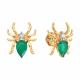 Золотые серьги Diamant 51-322-00439-2 с фианитом и агатом