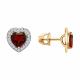 Золотые серьги Diamant 51-322-03165-2 с фианитом и гранатом