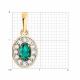 Золотая подвеска Diamant 51-330-01961-2 с топазом и изумрудом