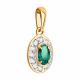 Золотая подвеска Diamant 51-330-01961-2 с топазом и изумрудом