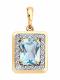 Золотая подвеска Diamant 51-330-02962-2 с топазом и фианитом