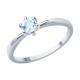 Кольцо из белого золота Diamant 52-210-01656-5 с аквамарином