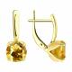 Золотые серьги SOKOLOV 53-320-02058-6 с цитрином и эмалью