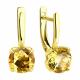 Золотые серьги SOKOLOV 53-320-02058-6 с цитрином и эмалью