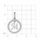 Серебряная подвеска-буква М TALANT с фианитом 54-72-0001-28854