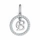 Серебряная подвеска-буква В TALANT с фианитом 54-72-0001-29415