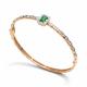 Золотой браслет АЛЬКОР 56876-101 с бриллиантом и изумрудом