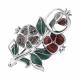 Серебряная брошь TALANT 60-7Э-000W-17137 с фианитом и эмалью