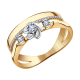 Золотое кольцо AQUAMARINE 60000А с фианитом
