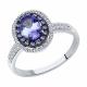 Кольцо из белого золота SOKOLOV 6014179 с бриллиантом и танзанитом