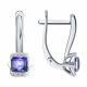 Серьги из белого золота SOKOLOV 6024194 с бриллиантом и танзанитом