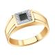 Золотое кольцо AQUAMARINE 60627 с фианитом