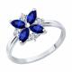 Серебряное кольцо SOKOLOV 62010022 с фианитом и сапфиром