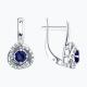 Серебряные серьги SOKOLOV 62020026 с фианитом и сапфиром