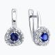Серебряные серьги SOKOLOV 62020026 с фианитом и сапфиром