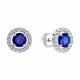 Серебряные серьги SOKOLOV 62020031 с фианитом и сапфиром