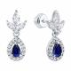 Серебряные серьги SOKOLOV 62020033 с фианитом и сапфиром
