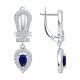 Серебряные серьги SOKOLOV 62020034 с фианитом и сапфиром