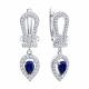 Серебряные серьги SOKOLOV 62020034 с фианитом и сапфиром