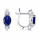 Серебряные серьги SOKOLOV 62020035 с фианитом и сапфиром