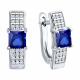 Серебряные серьги SOKOLOV 62020037 с фианитом и сапфиром