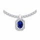 Серебряное колье SOKOLOV 62070003 с фианитом и сапфиром